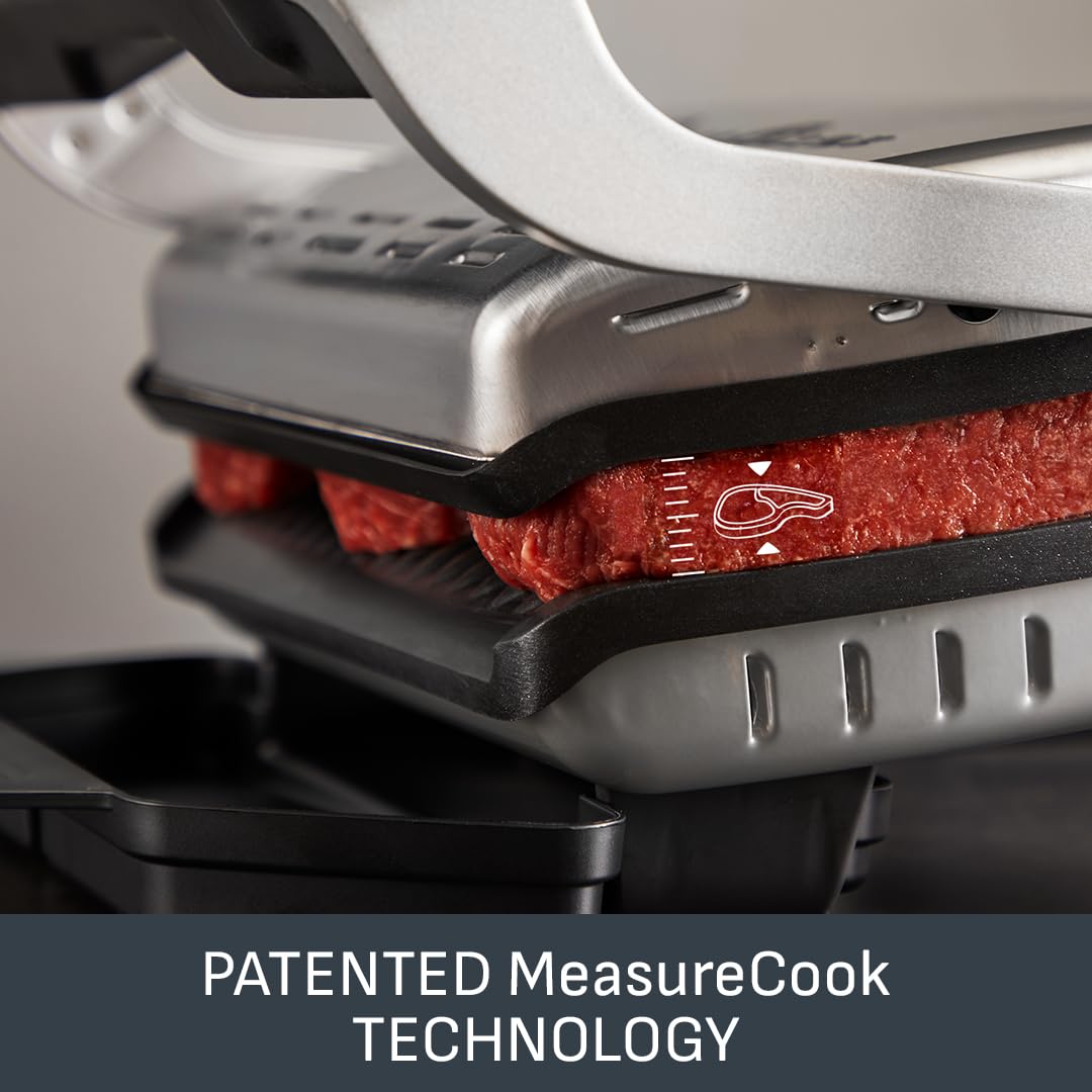 Tefal GC722D40 Optigrill Plus XL Electric Grill - 9 Automatic Cooking Settings, Smart Sensor, Non-Stick Removable Plates, Stainless Steel Design - Perfect for Indoor BBQ, Family Gatherings & Healthy Meals