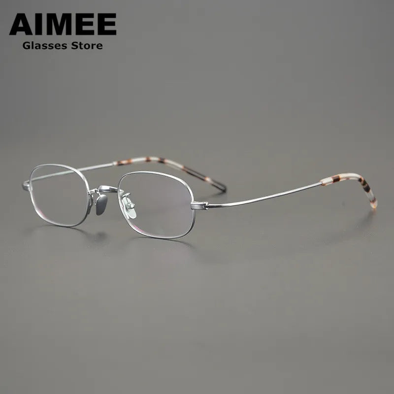 Unisex Titanium Square Oval Eyeglasses 6119 - Lightweight & Durable Full Rim Frames for Men & Women - Perfect for Work, Reading & Everyday Wear