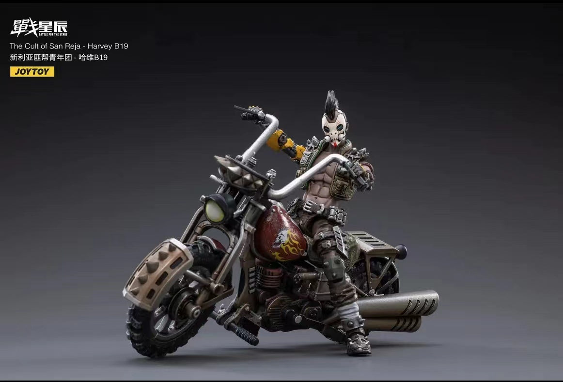 JOYTOY 1/18 Scale Motorcycle Model - The Cult of San Reja Harvey B19 Action Figure for Collectors | Perfect for Display, Gifts, and Role-Playing Scenes