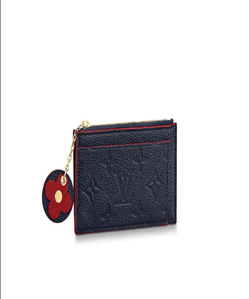 Louis Vuitton Monogram Zipped Card Holder Wallet in Navy & Red - Perfect for Everyday Use & Travel Accessories