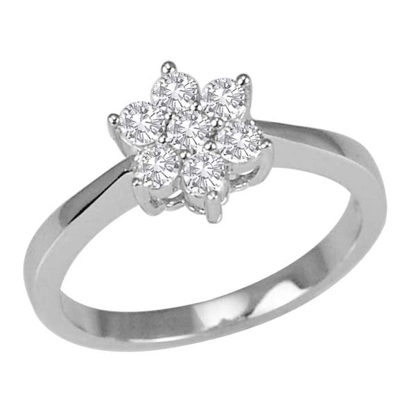 18K White Gold Prong Natural Diamond Engagement Ring for Women - Perfect for Proposals, Anniversaries & Special Occasions