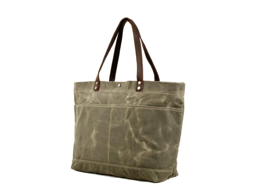 Stylish Black Canvas Tote Bag with Multiple Pockets - Durable & Spacious Shoulder Bag for Women - Perfect for Work, Shopping, Travel & Everyday Use