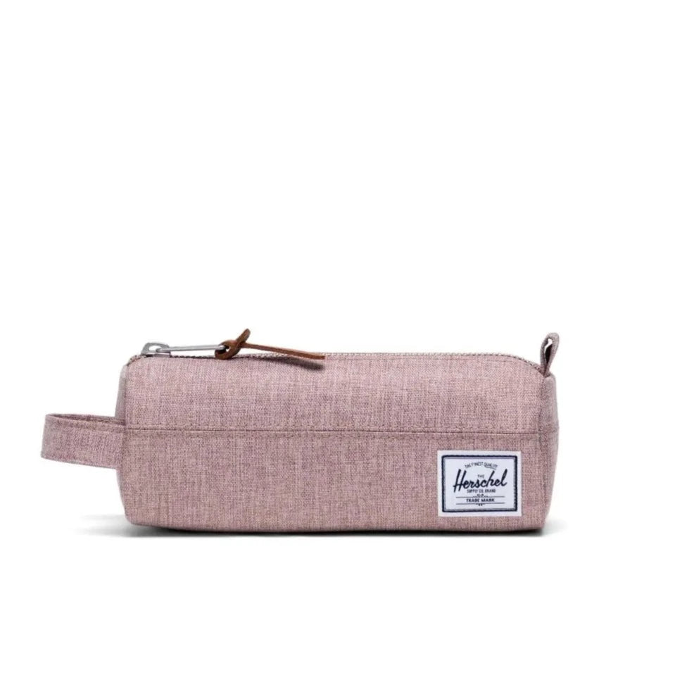 Herschel Ash Rose Crosshatch Pencil Case - Stylish & Durable School & Office Organizer for Pens, Pencils & Art Supplies