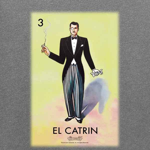 Pop Threads El Catrin Dandy Loteria Card Mexican Graphic T-Shirt for Men - Vintage Latino Cultural Tee - Perfect for Cinco de Mayo, Hispanic Heritage Month & Casual Wear