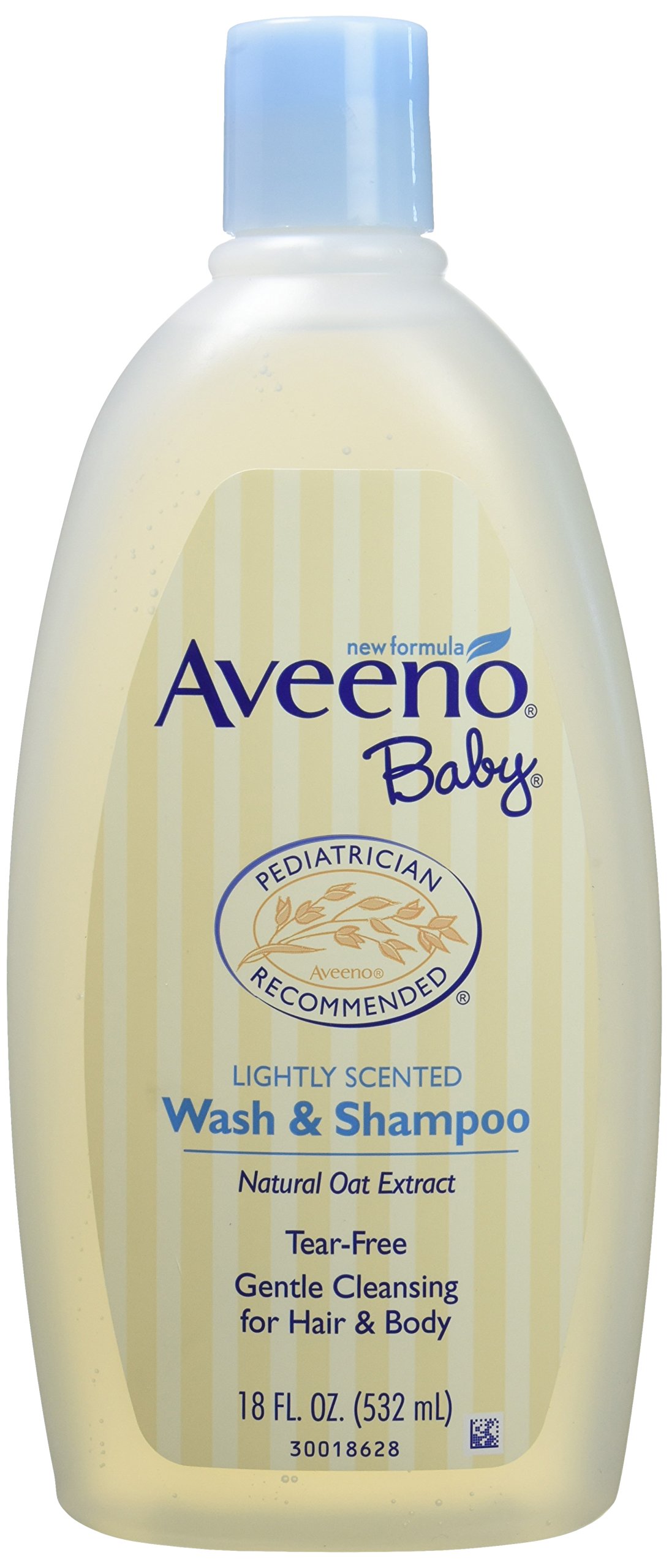 Aveeno Baby Wash & Shampoo - Tear-Free Gentle Cleanser for Newborns & Infants - 18 Fl Oz (2-Pack) - Perfect for Bath Time & Sensitive Skin Care