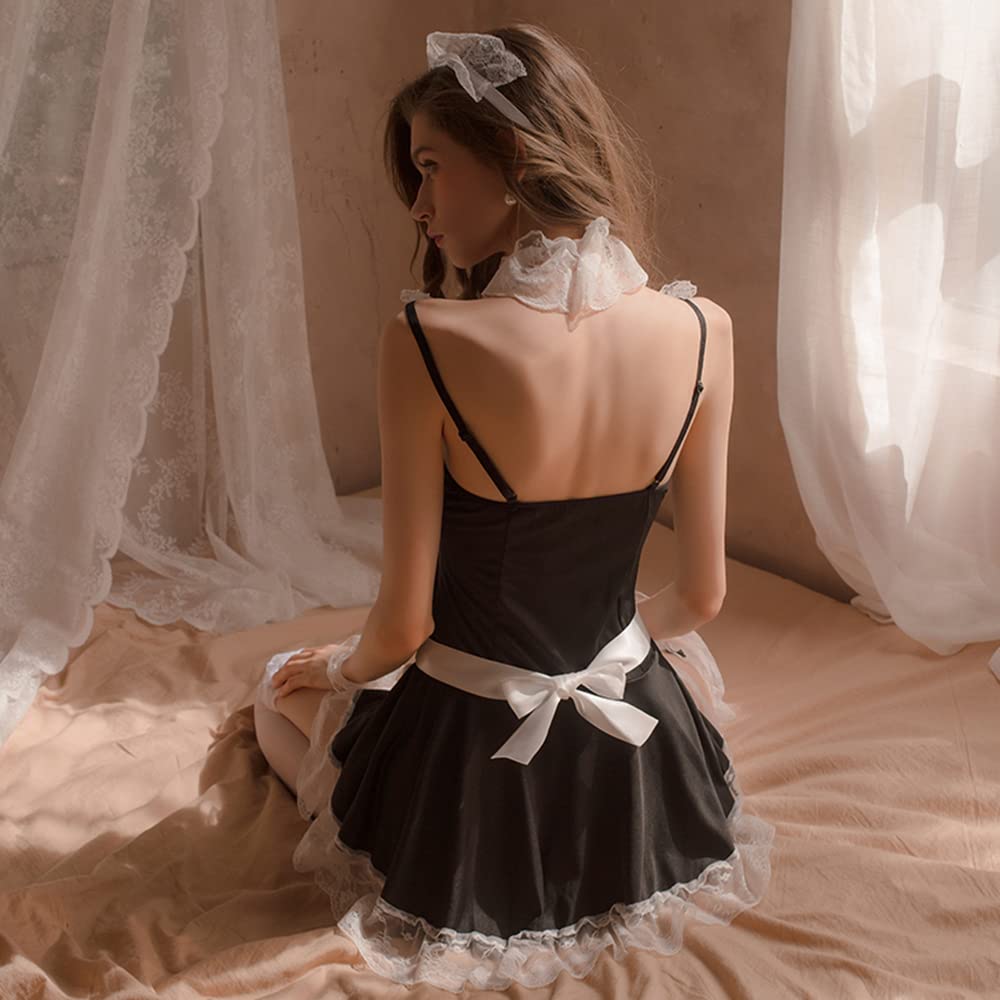 Sexy Maid Costume Set for Women - Lingerie Bras & Panties for Cosplay, Halloween, Role Play - Cute & Elegant Outfit for Parties, Bachelorette & Special Occasions