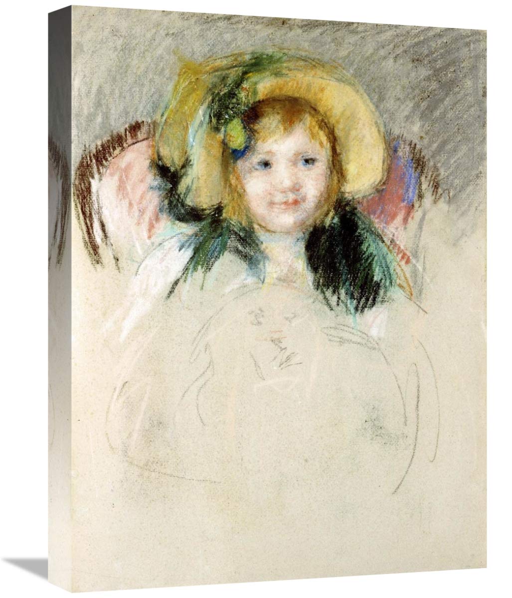 22 in. Sara in a Bonnet Art Print by Mary Cassatt - Vintage Home Decor, Nursery Wall Art, Perfect for Living Room & Bedroom