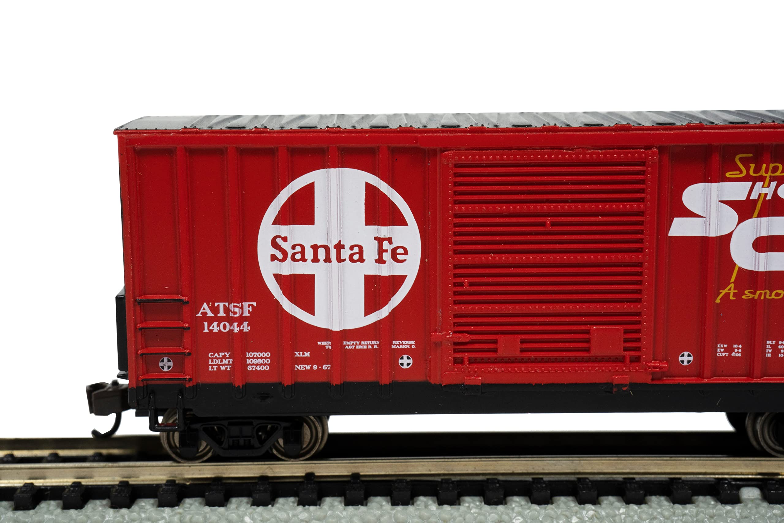 Bachmann Trains ATSF #14044 N Scale Hi-Cube Box Car Silver - Model Train Accessory for Railroad Layouts & Collectors