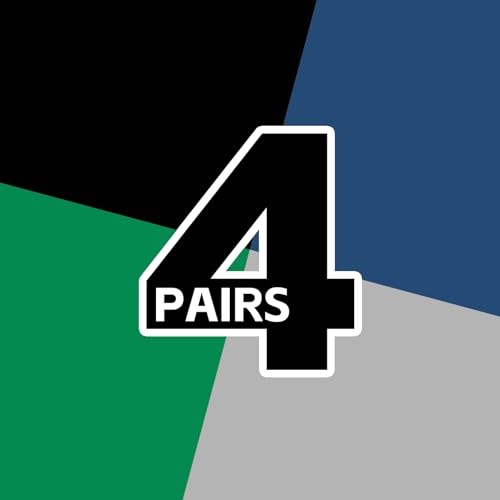 4 Pairs:black,dark Blue,green,light Grey