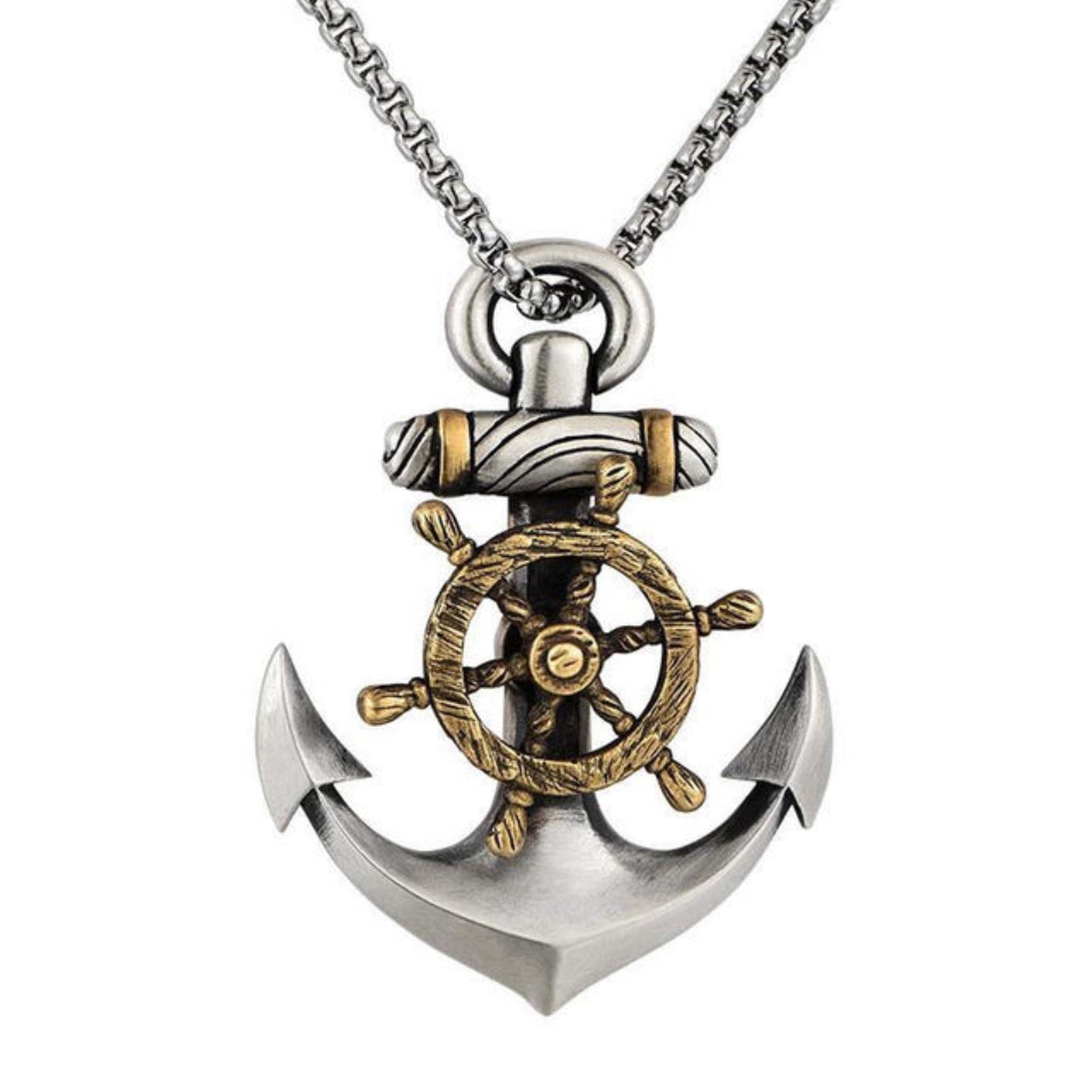 Stylish Anchor Metal Pendant Necklace for Men - Punk Hip Hop Gothic Motorcycle Fashion Accessory - Perfect for Biker Outfits, Streetwear & Rock Concerts