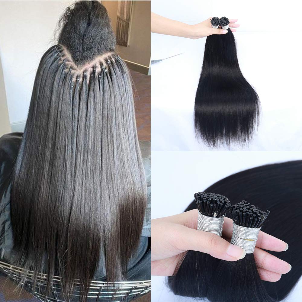 Silky Straight I-Tip Hair Extensions 24