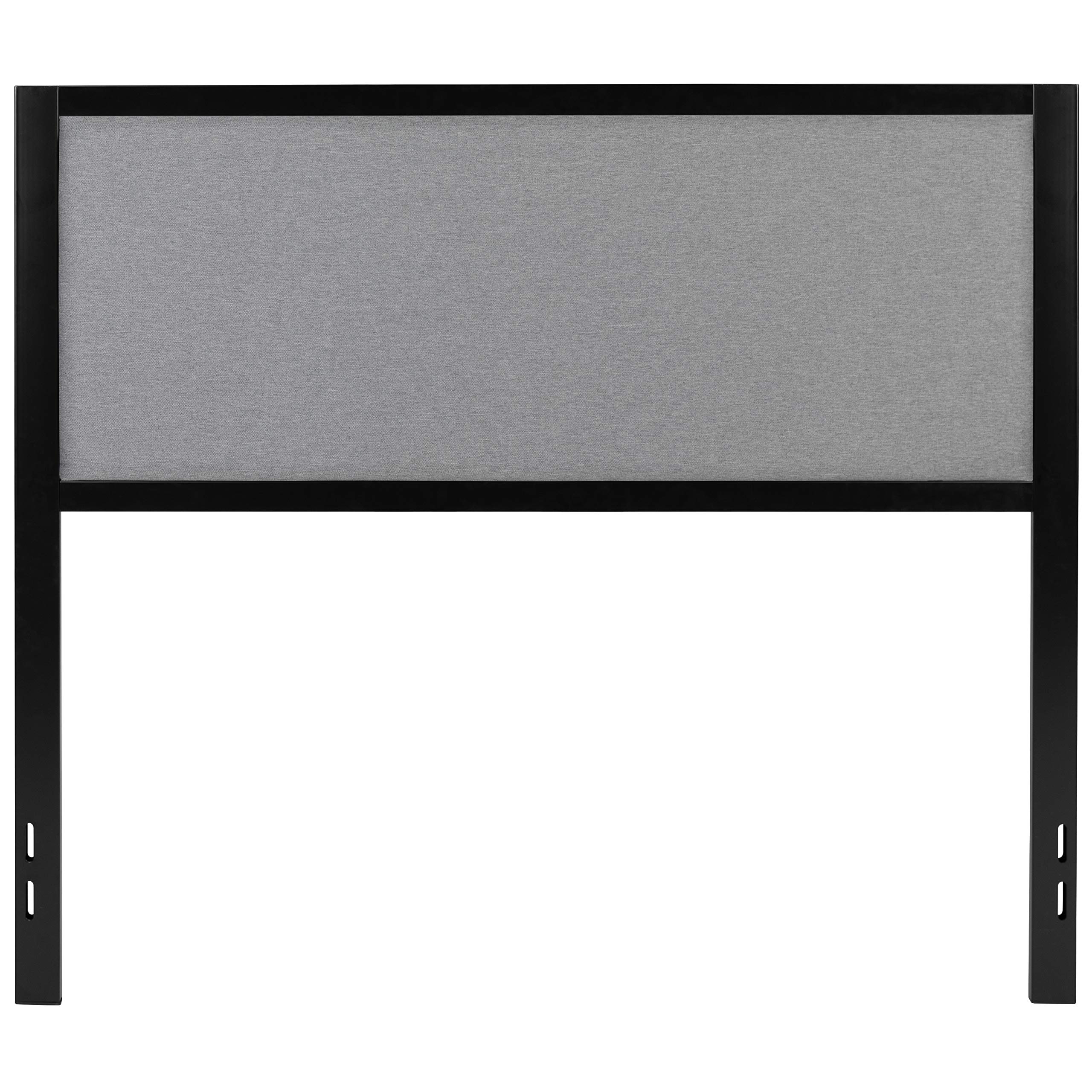 Merrick Lane West Avenue Full Size Headboard - Contemporary Light Gray Fabric Upholstered Design with Adjustable Rail Slots for Bed Frame - Perfect for Modern Bedroom Decor and Guest Room Setup