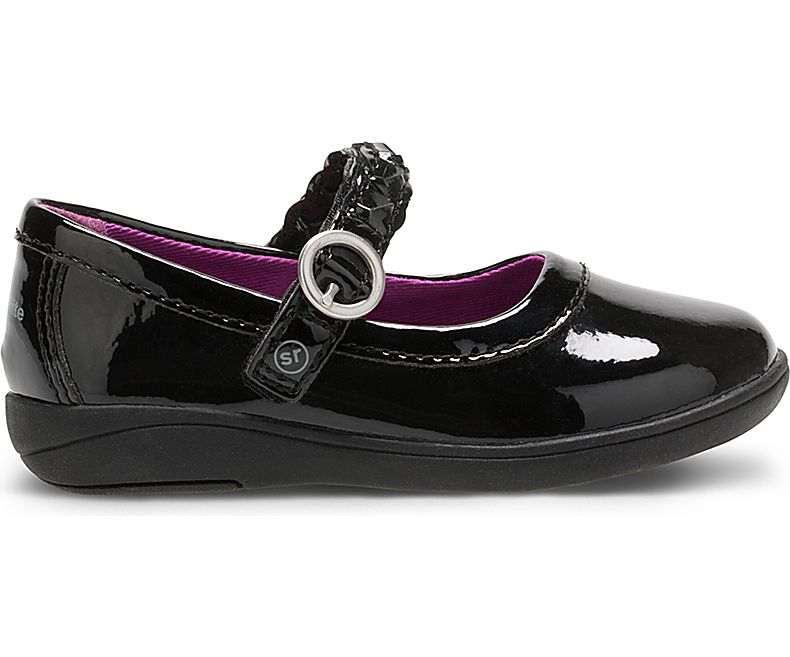 Stride Rite Black Patent Leather Brielle Dress Shoes for Girls - Perfect for School, Parties & Special Occasions