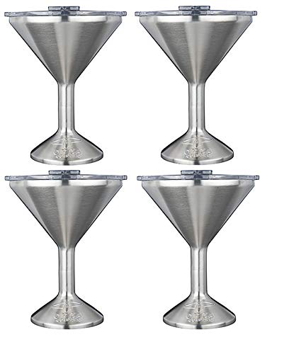 ORCCHATINI Set of 4 - 8oz Stainless Steel Martini Glasses for Cocktails, Barware & Home Entertaining - Perfect for Parties, Weddings & Outdoor Events