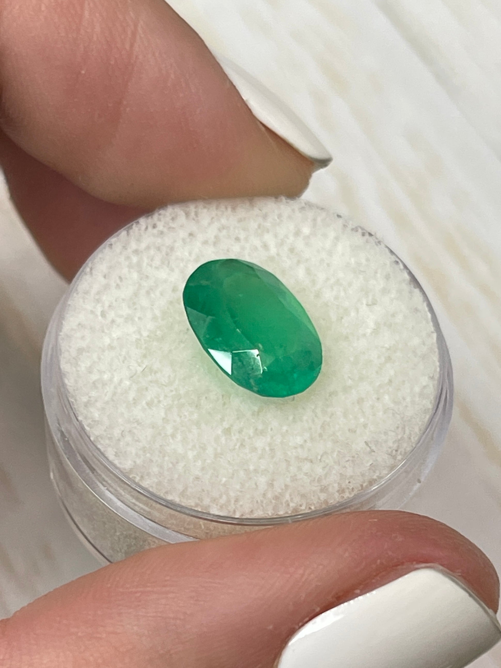 3.46 Carat Neon Green Natural Loose Colombian Emerald Oval Cut Gemstone for Jewelry Making & Engagement Rings | High-Quality Loose Emerald for Necklaces, Earrings & Custom Designs