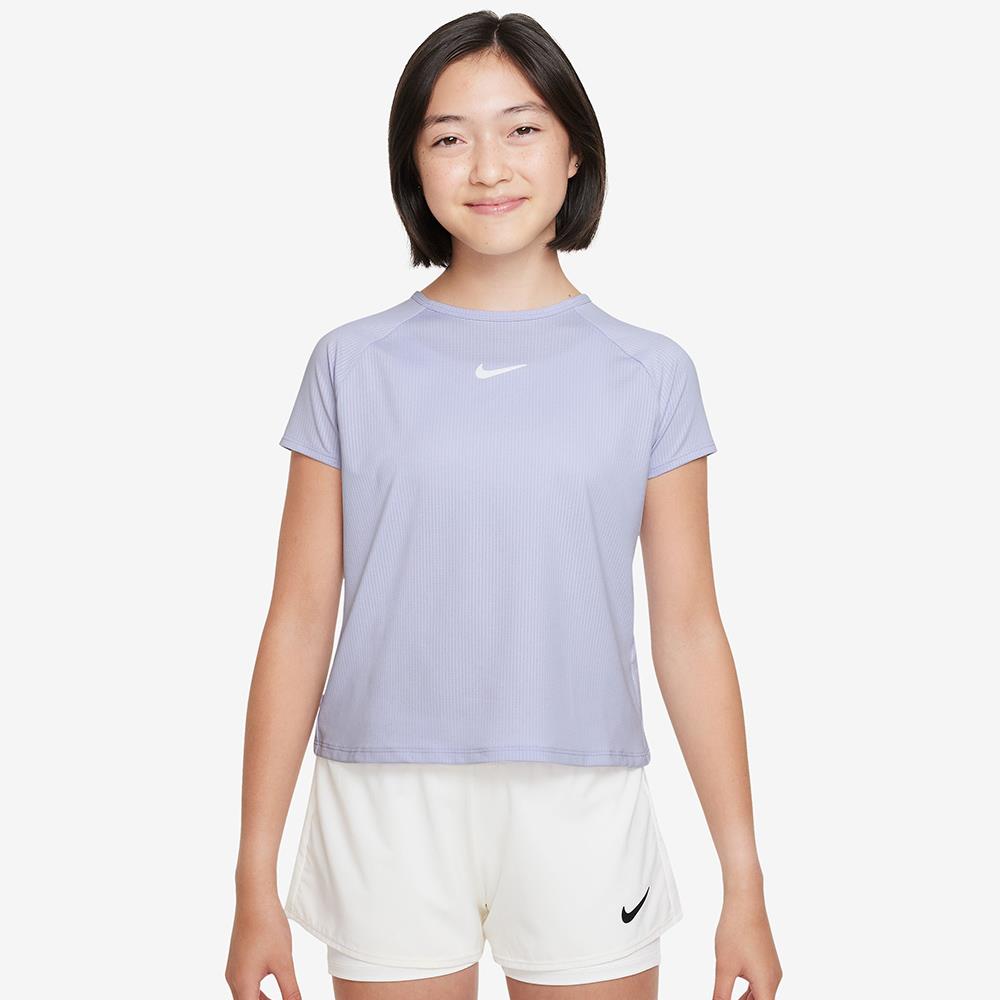 Nike Girls Victory Short Sleeve T-Shirt - Breathable Cotton Tee for Active Kids | Oxygen Purple | Perfect for Sports, School & Play
