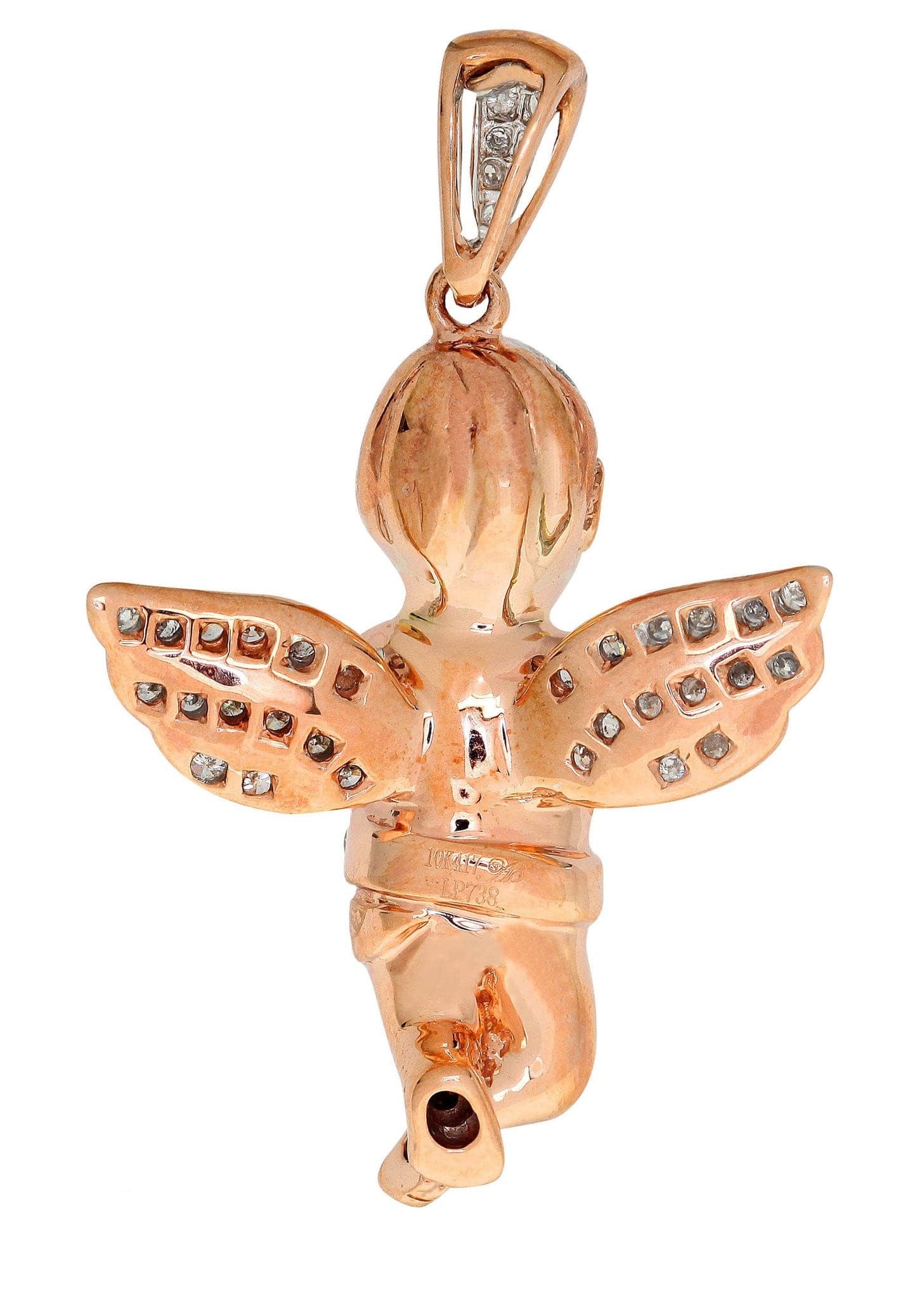Diamond Angel Pendant Necklace - 5.85g 14K Gold with 0.61 Carat Genuine Diamonds - Perfect for Gifts, Anniversaries & Special Occasions