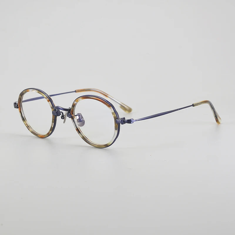 Aror Unisex Full Rim Big Round Titanium Acetate Eyeglasses 494196 - Lightweight & Durable Frame for Reading, Driving & Fashion (Men & Women)