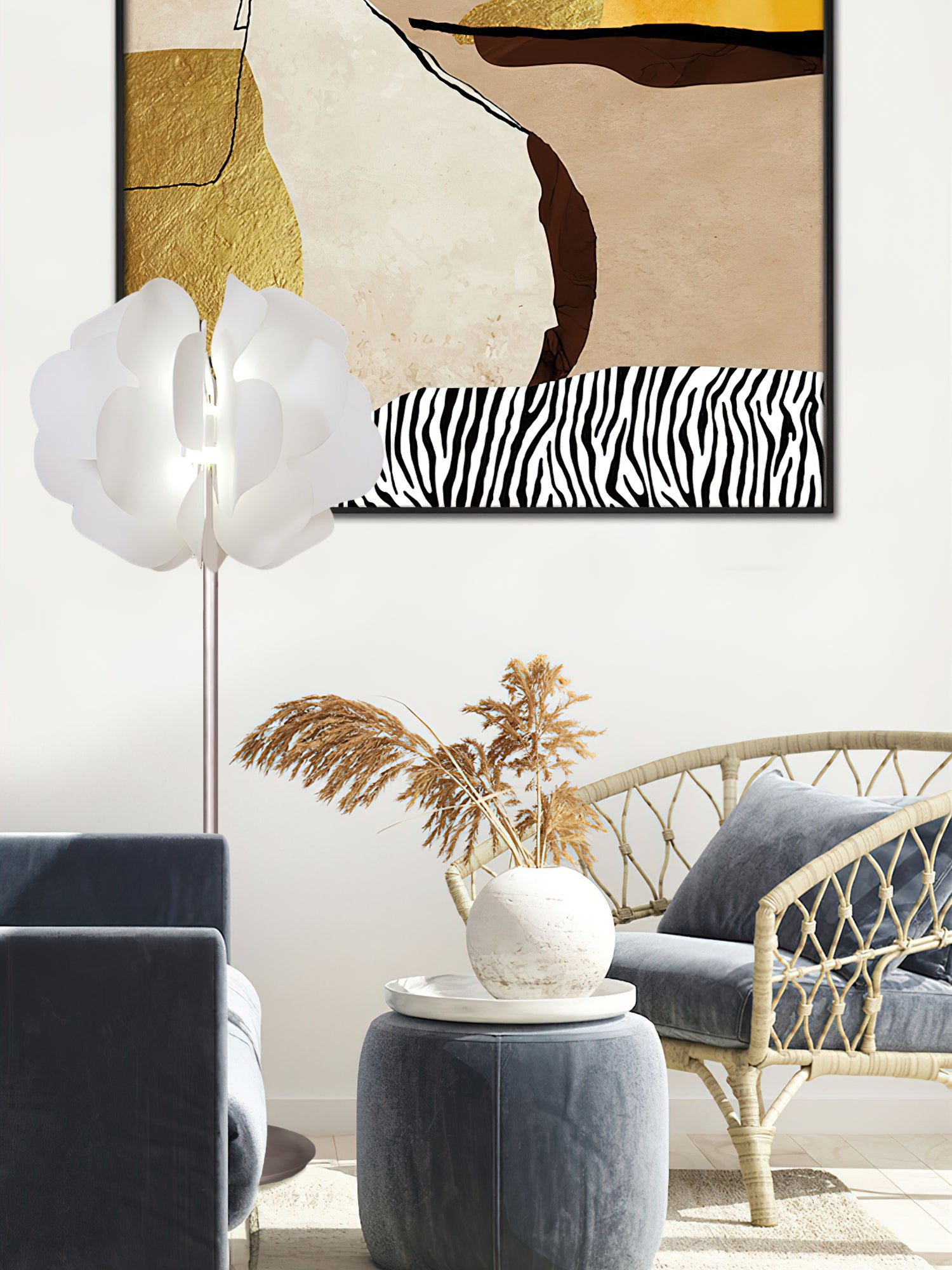 Modern Acrylic Flower Floor Lamp - Elegant Home Decor Lighting for Living Room, Bedroom, or Office - Soft Ambient Light with Adjustable Brightness