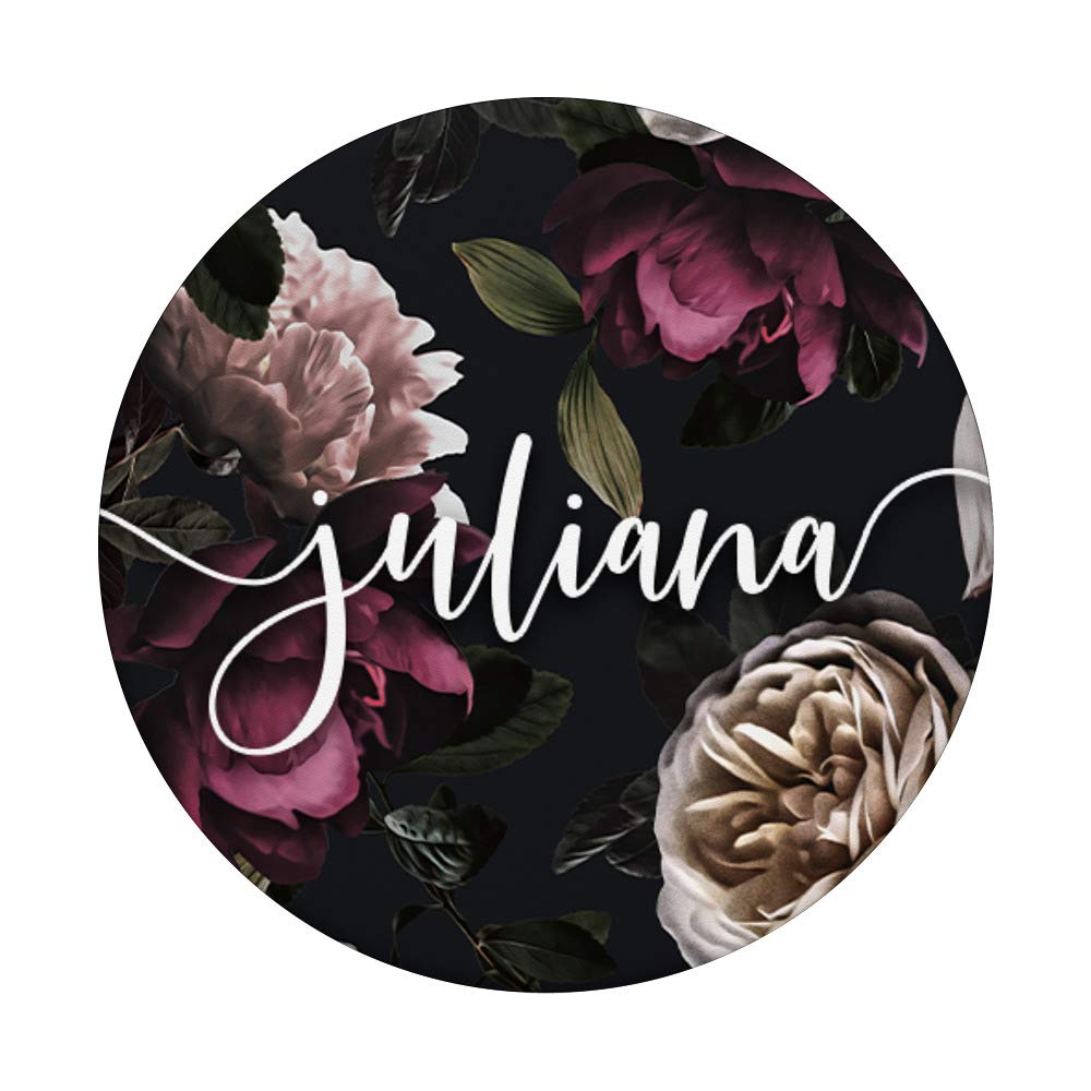 Juliana - Elegant Floral Rose & Peony Personalized Name PopSockets PopGrip | Swappable Phone Grip for iPhone, Samsung & Tablets | Perfect Gift for Birthdays, Anniversaries & Holidays