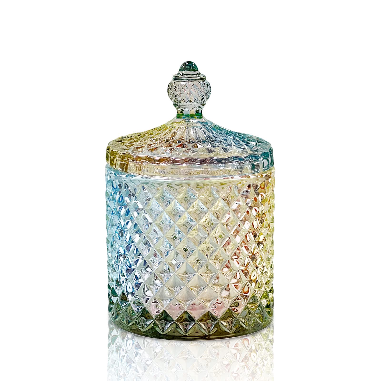 Premium Crystal Glass Storage Jar with Airtight Lid - 5.5 Inch Height Kitchen Pantry Organizer for Snacks, Coffee, Tea, Candy | Perfect for Home, Office Desk Decor & Gift Giving