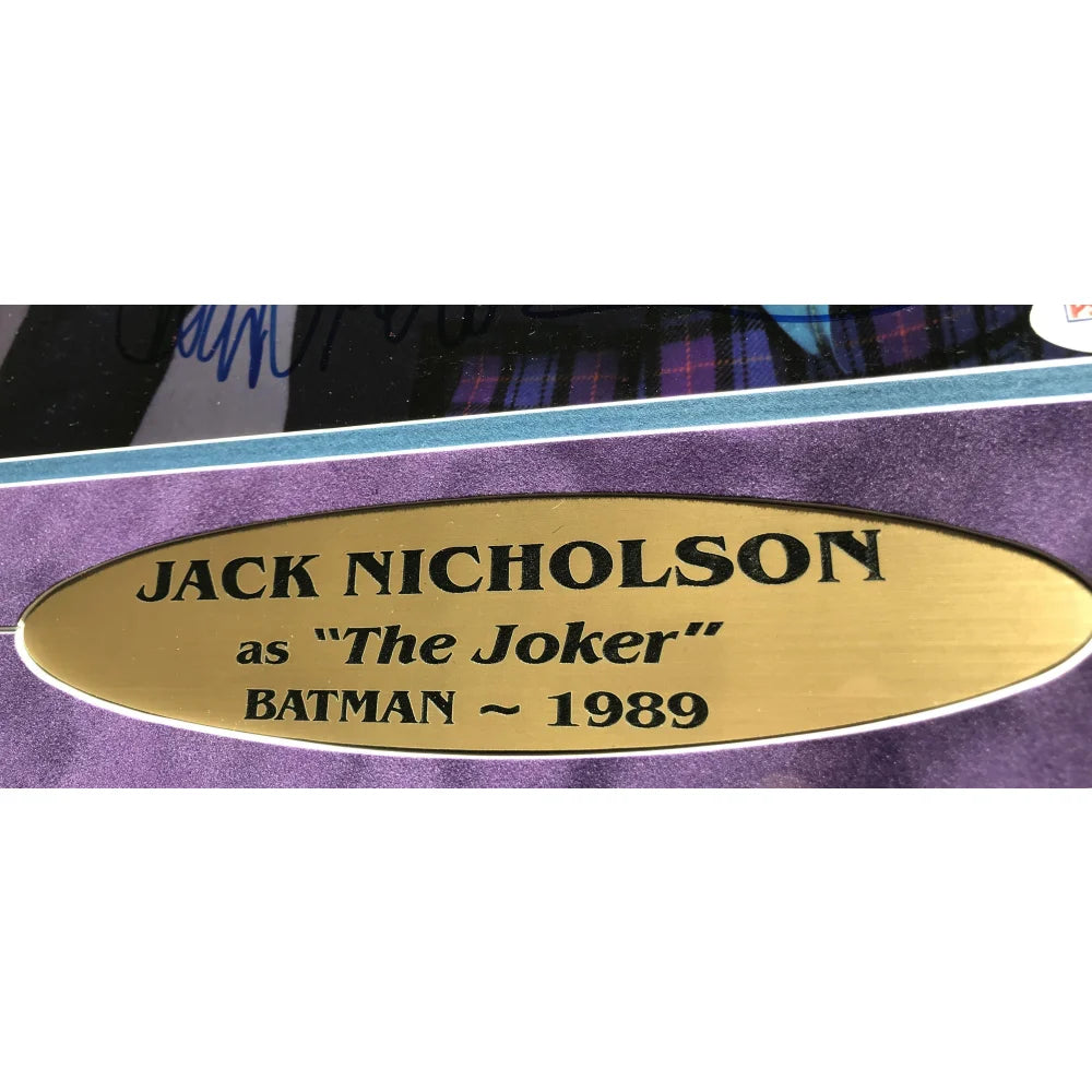 Jack Nicholson Signed Joker 11x14 Photo - Batman Themed Framed Collage with COA & PSA Authentication - Perfect for Movie Memorabilia Collectors and Batman Fans Display