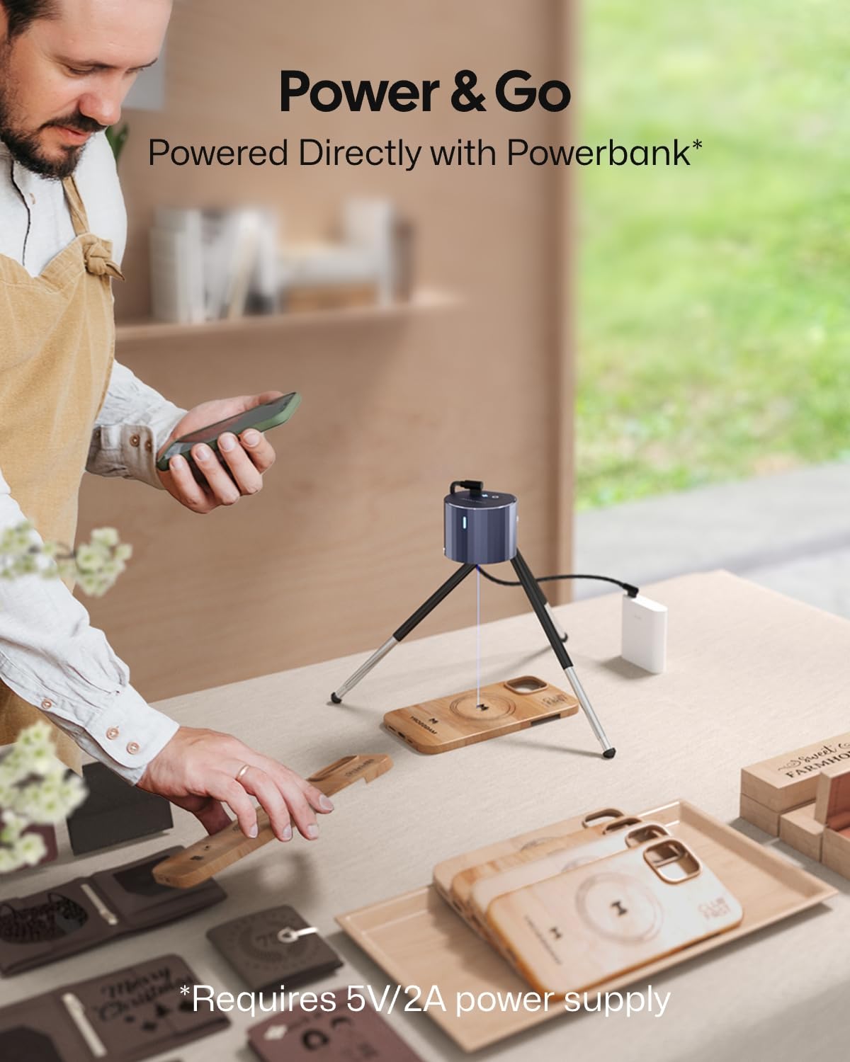LaserPecker LP1 Pro Laser Engraver - Portable Mini Laser Engraving Machine for Wood, Leather, Felt | 190g Lightweight | 10,000+ Hours Lifespan | Safety Glasses Included | Perfect for DIY Crafts, Home Decor & Personalized Gifts