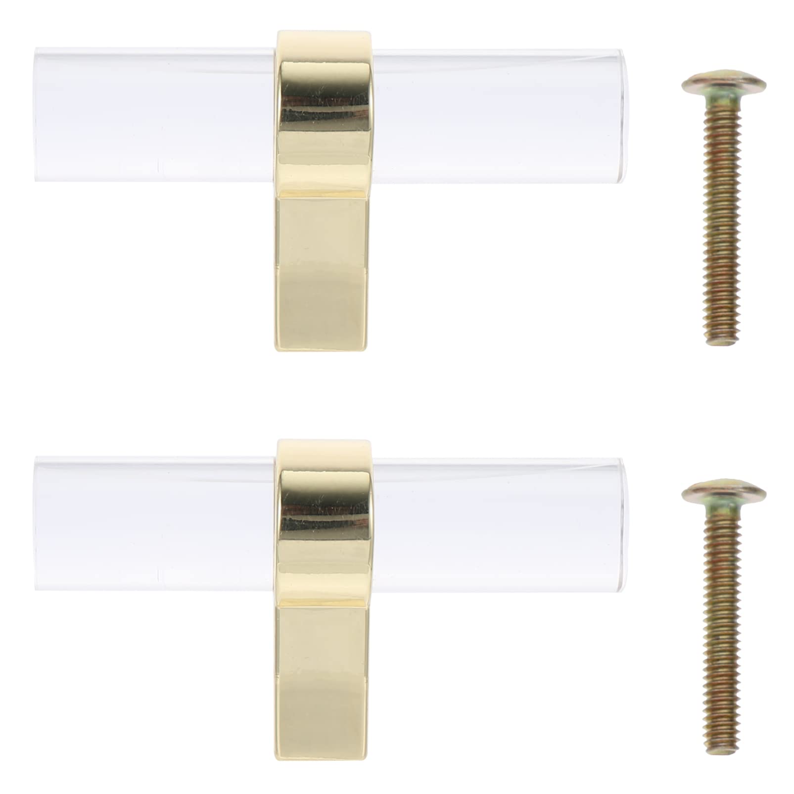 Scicalife 2-Pack Acrylic Cabinet Knobs - Crystal T-Bar Handles for Kitchen Cabinets, Wardrobe, Dresser & Drawer Pulls - Durable Furniture Hardware for Home & Office Use