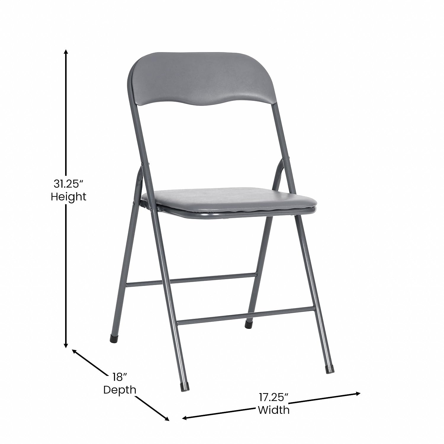 Flash Furniture Madison 5-Piece Folding Card Table and Chairs Set - Portable Indoor/Outdoor Event Furniture for Parties, Picnics & Game Nights (Gray)