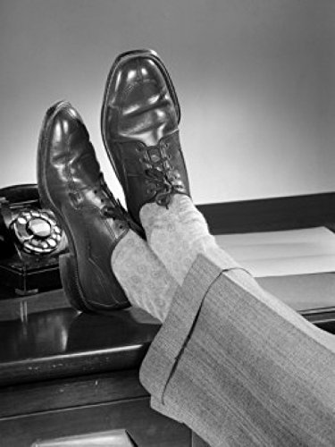 Man's Feet on Desk Poster Print - 24x36 Inches - Office & Home Decor - Motivational Wall Art for Workspaces & Living Rooms