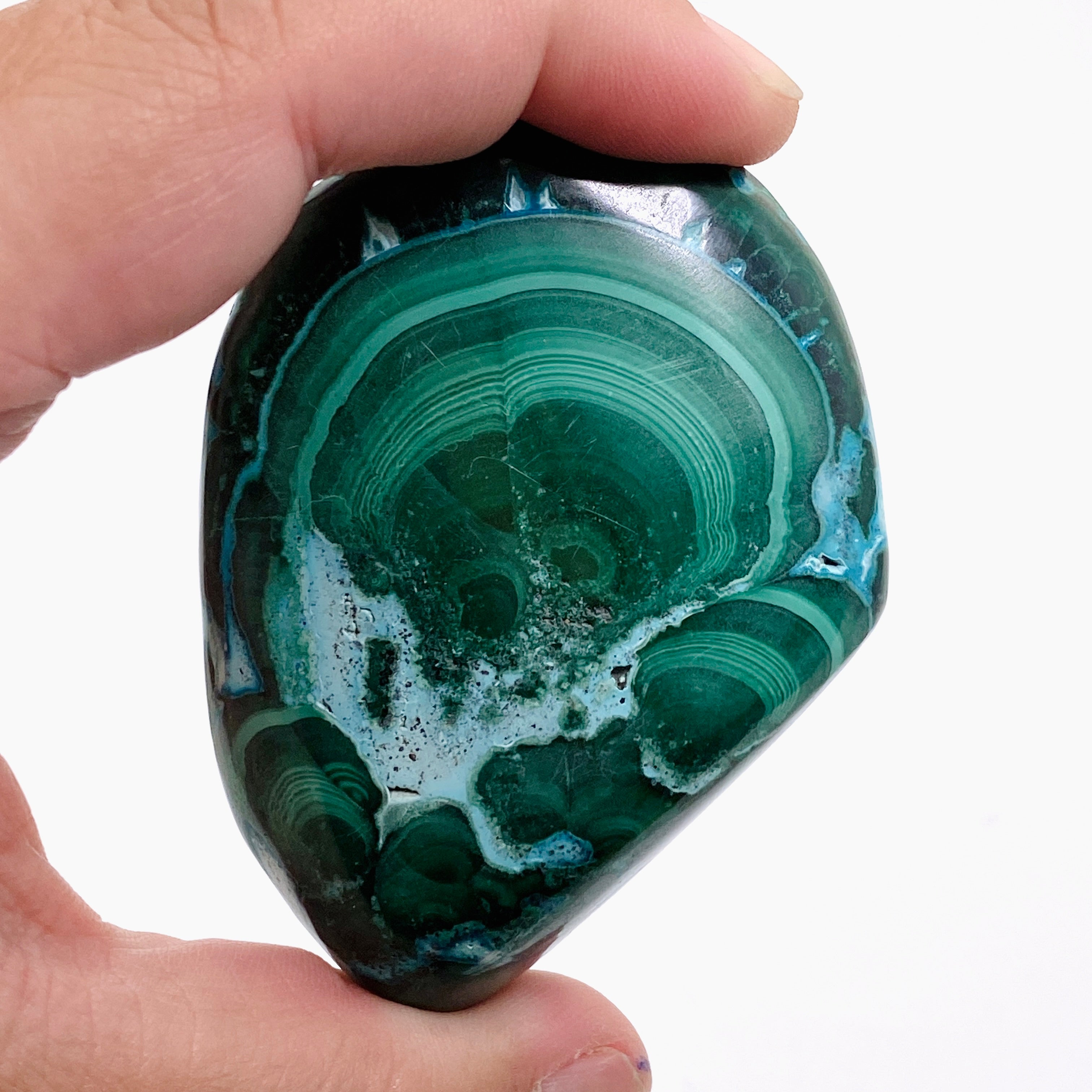 Natural Malachite and Chrysocolla Polished Freeform Stone - Congo CR3750 | Healing Crystal for Meditation, Jewelry Making & Home Decor