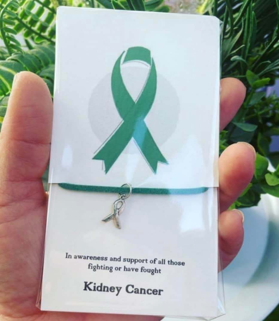 6-Pack Kidney Cancer Awareness Bracelets with Ribbon Charm - Suede Effect Corded for Support & Fundraising Events