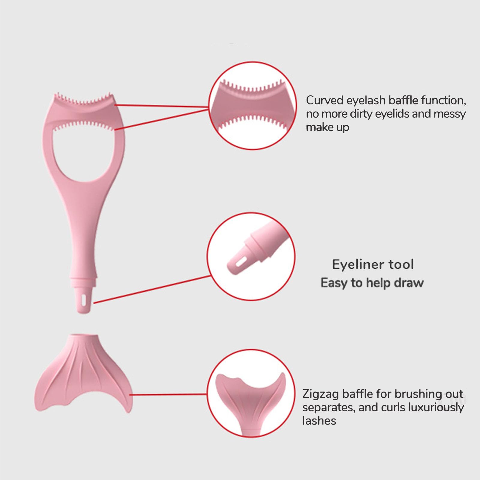 Premium Silicone Eyelash Mascara Guard & Applicator Guide - Upper & Lower Lash Helper with Built-in Comb & Curler - Perfect for Professional Makeup & DIY Eyelash Extensions at Home