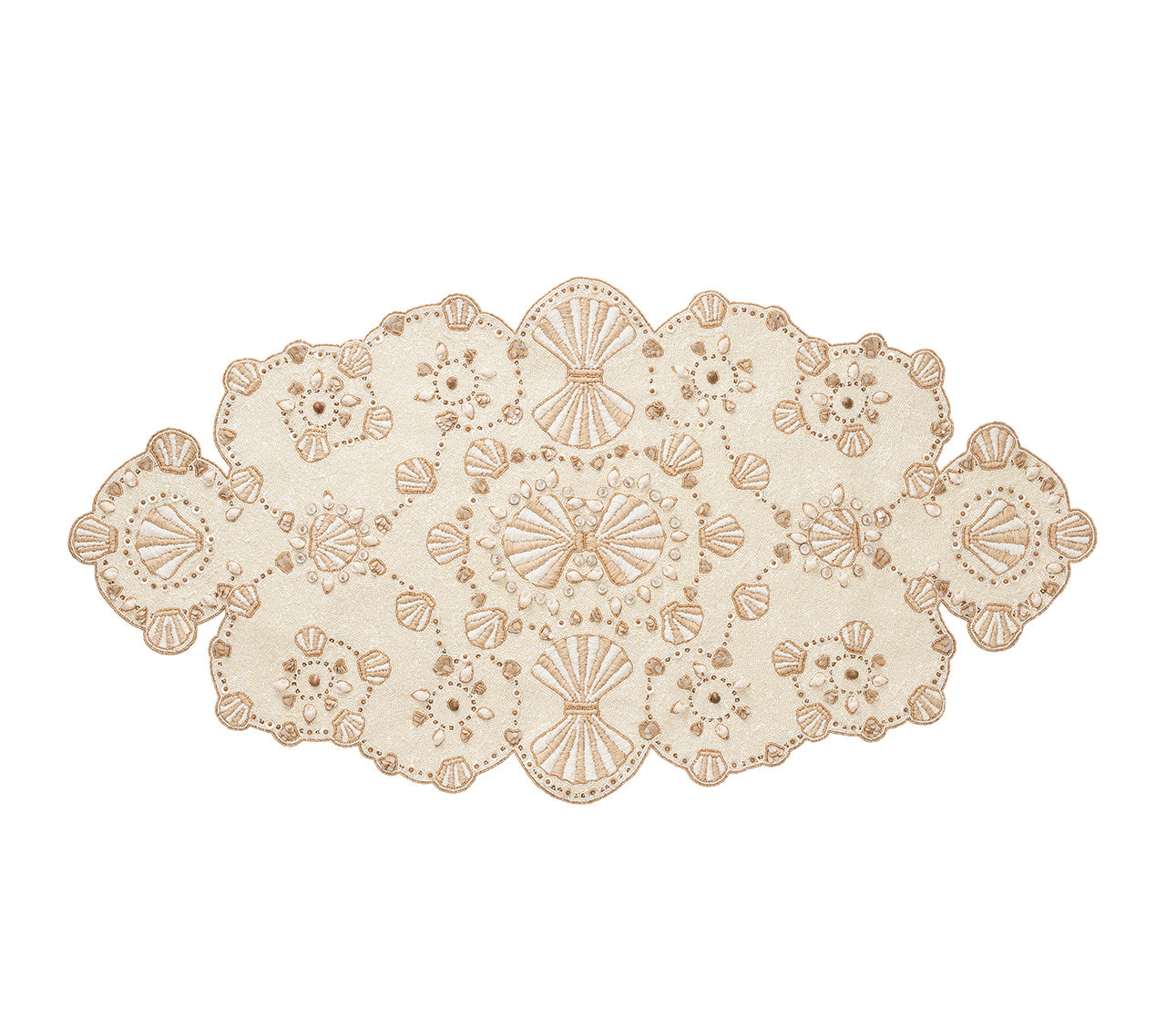 Natural, Ivory & Gold Beachcomber Runner - Perfect for Coastal, Boho, and Farmhouse Home Decor