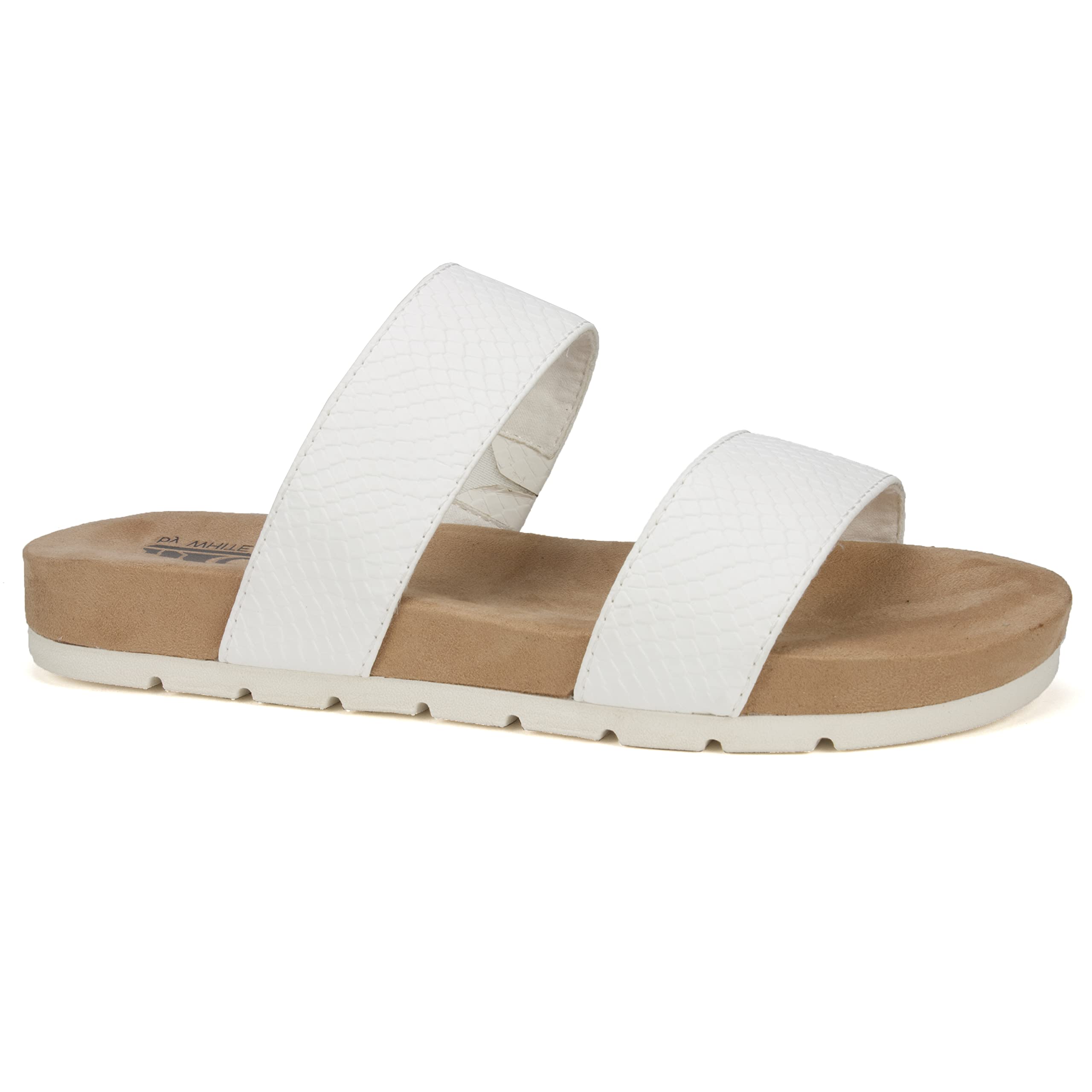 White Mountain Women's Tahlie Slide Sandals - Comfortable Summer Casual Wear