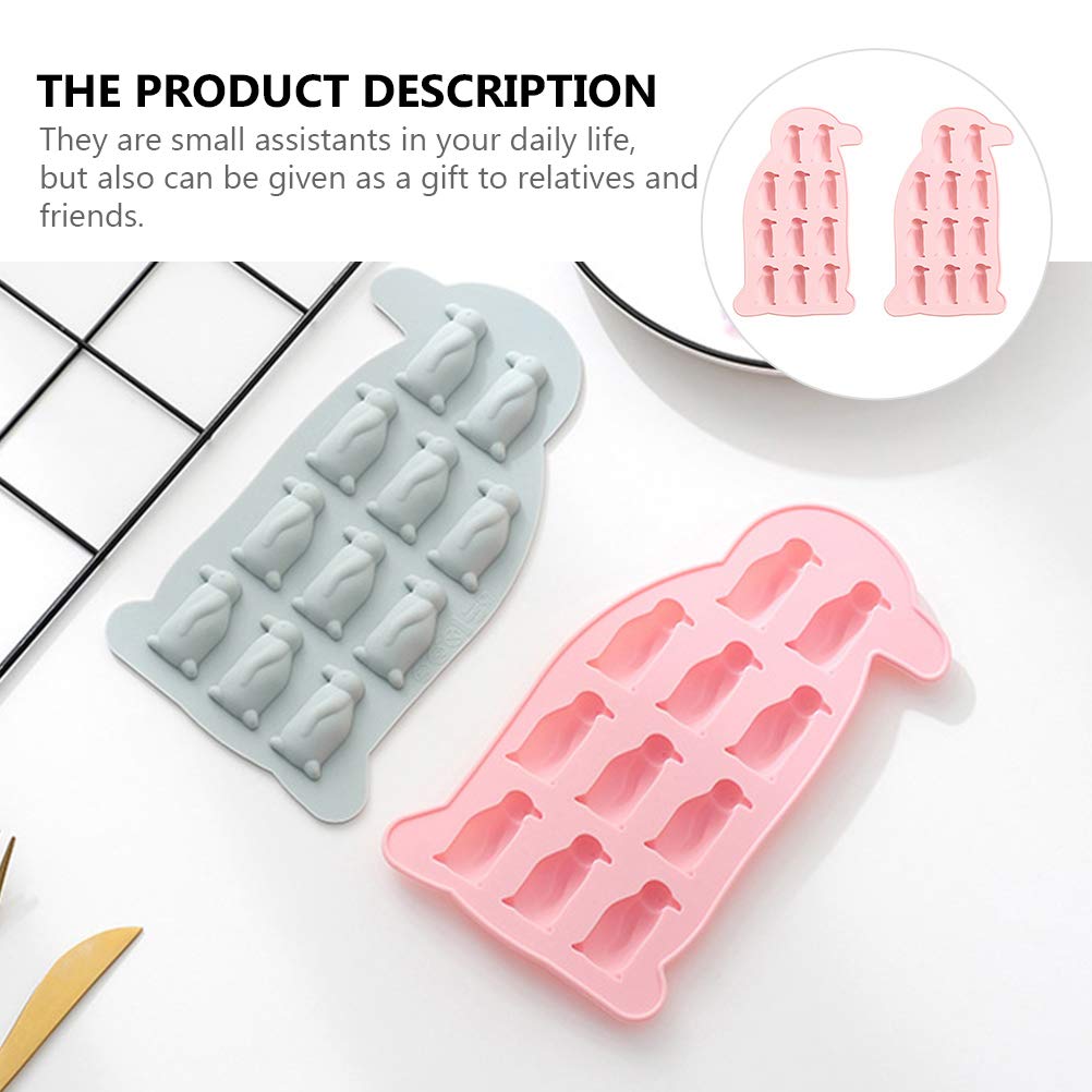 Hemoton 2-Piece Penguin Silicone Mold Set - Non-Stick Chocolate, Candy & Ice Cube Baking Molds - BPA-Free Kitchen Supplies for DIY Desserts, Party Treats & Holiday Baking