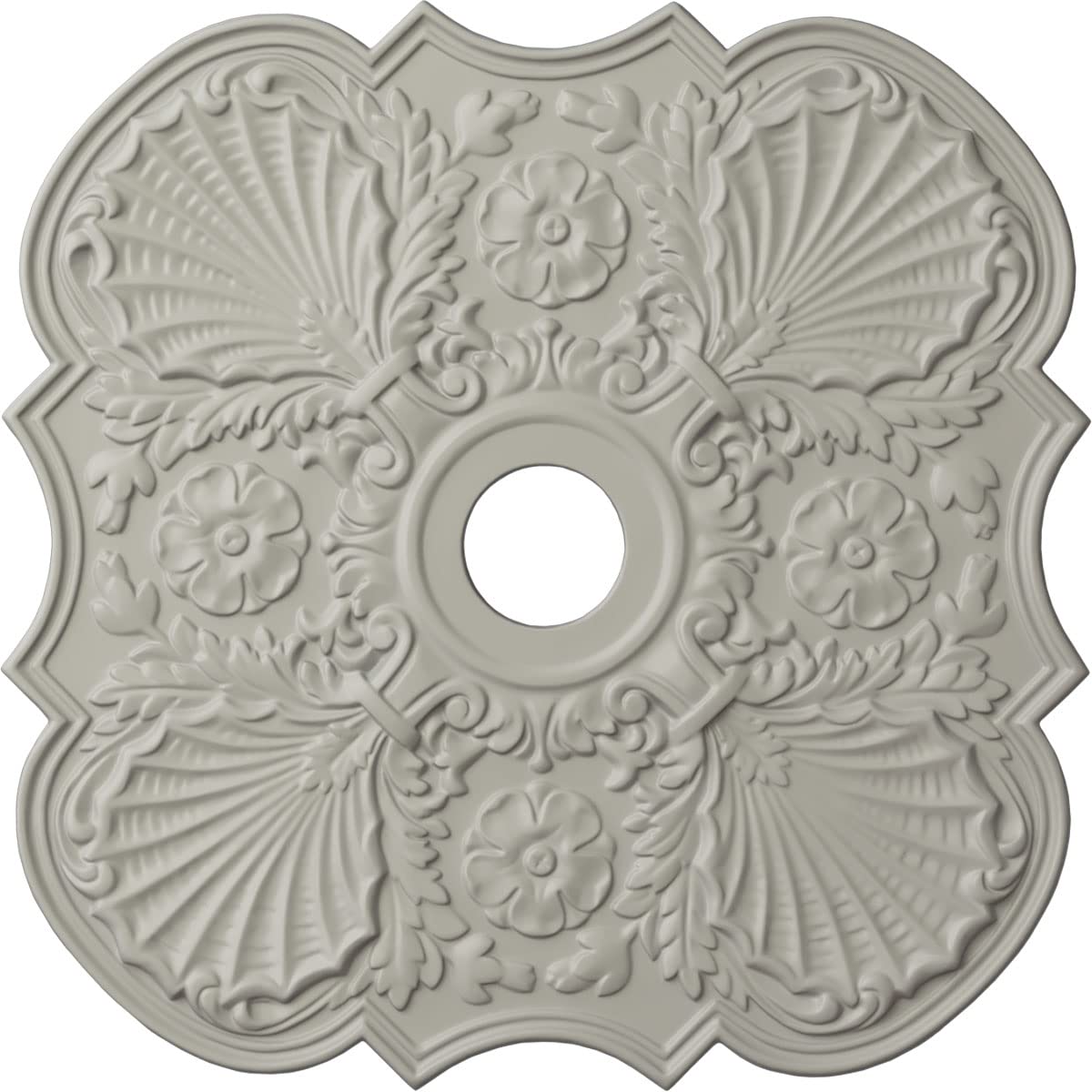 Ekena Millwork CM29FWPCF 29-Inch Flower Ceiling Medallion - Hand-Painted Cream Pot Design (29
