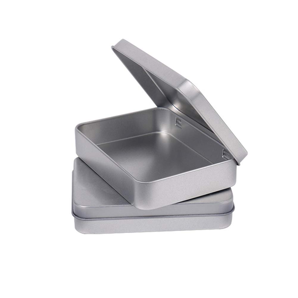 4-Piece Rectangular Hinged Metal Storage Tin Box Set (4.52