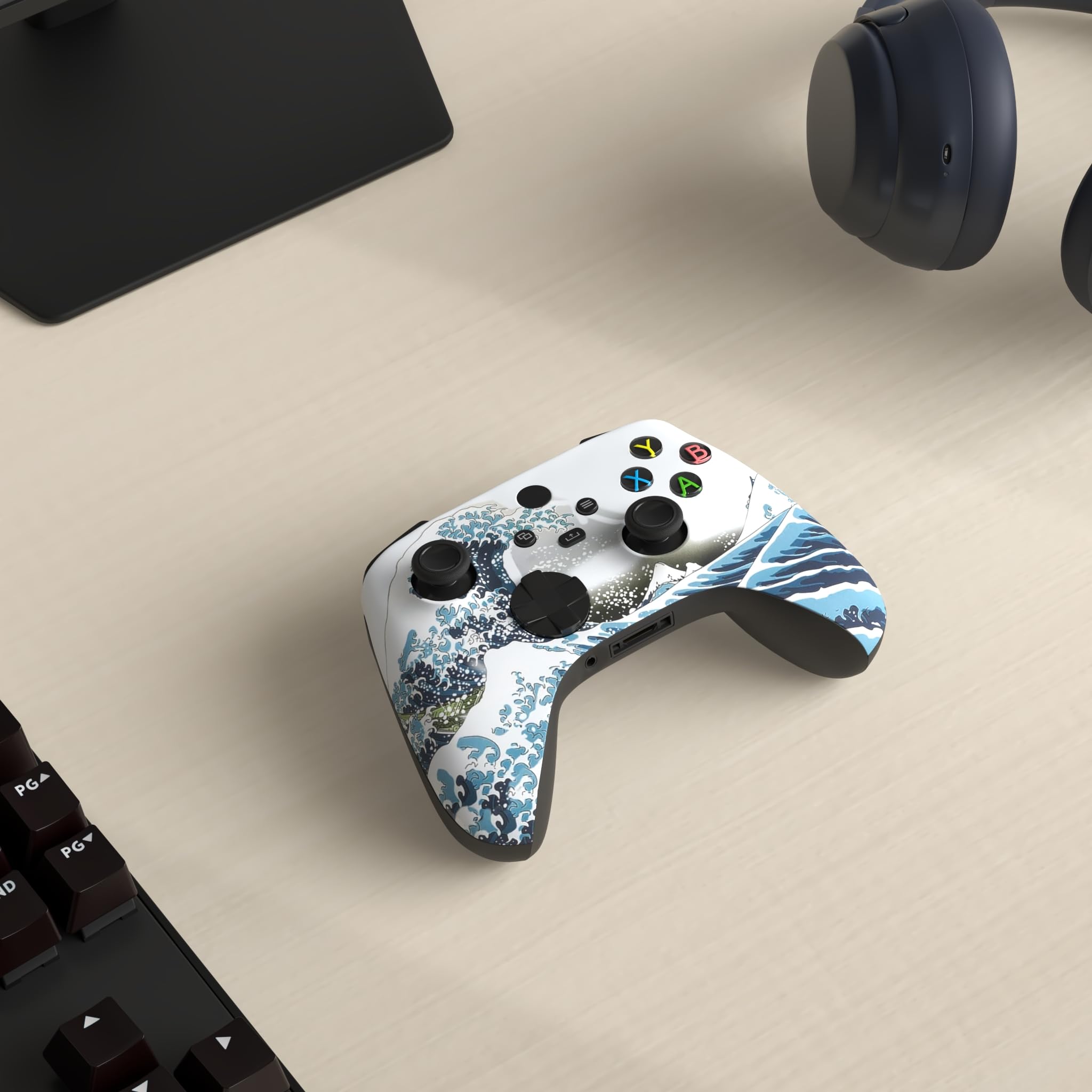 Custom Wireless Xbox Controller for Microsoft Xbox Series X/S & Xbox One - Soft Touch Grip - Personalized Design (X/S Waves) - Perfect for Gaming, Streaming & Competitive Play