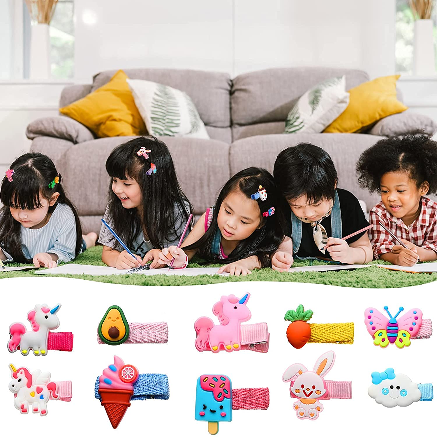 10PCS Cute Hair Clips for Girls - Non-Slip Baby Hairpins Set for Infants Toddlers & Kids | Perfect for School, Parties & Daily Hair Accessories