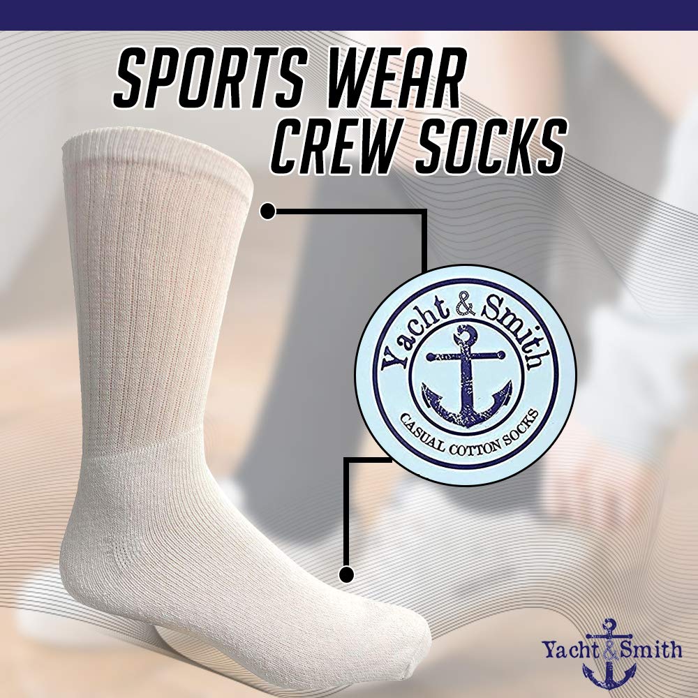 240 Pairs Bulk Wholesale Women's Crew Socks - Cotton Athletic Sports Socks for Running, Hiking & Casual Wear (Size 9-11) | Yacht & Smith Brand