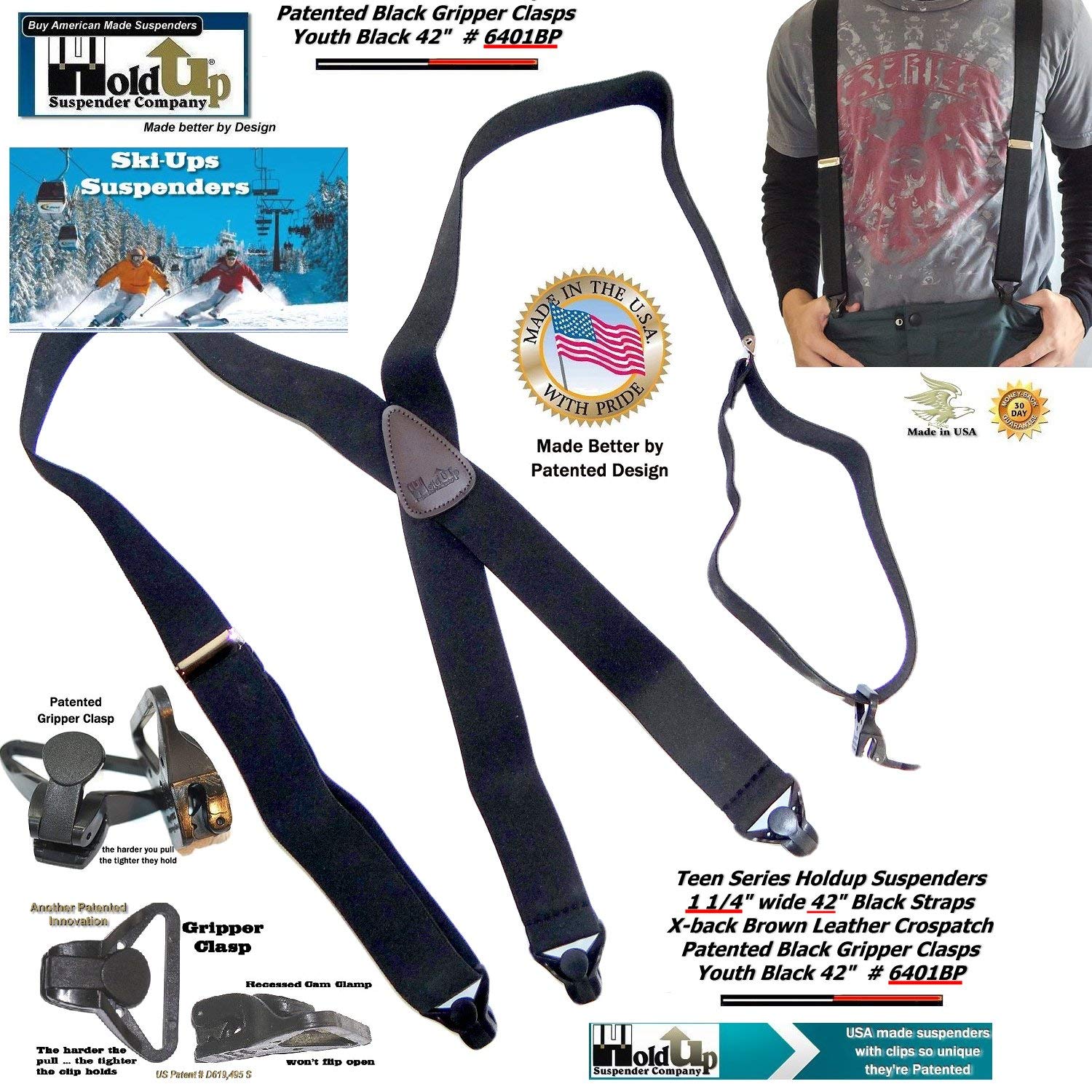 Boys Suspenders with Patented Gripper Clasp - Perfect for School & Formal Wear