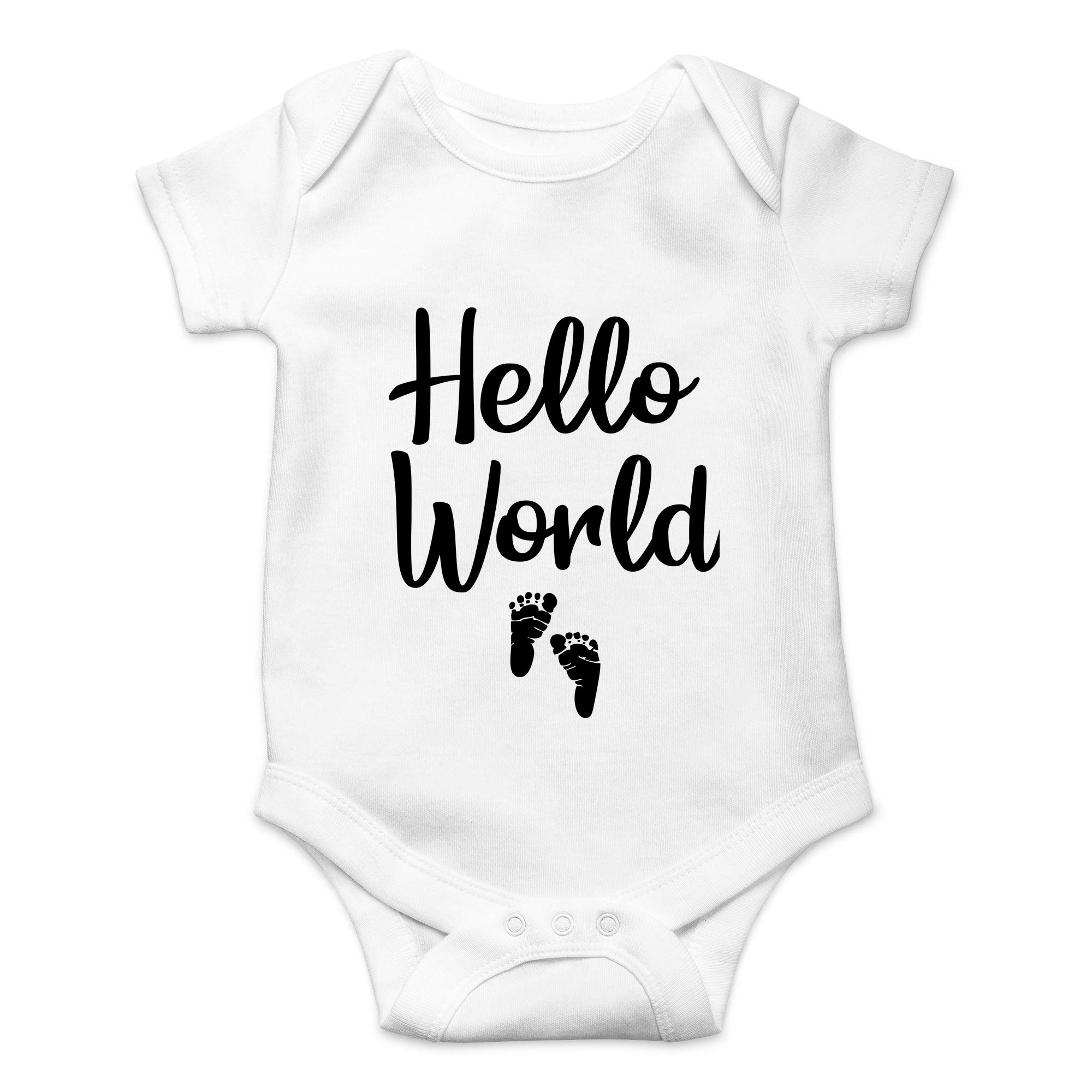 Hello World Baby Bodysuit - Funny Unisex Newborn Romper for Boys & Girls | Soft Cotton Infant Onesie for Photo Shoots, Birthday Gifts & Everyday Comfort