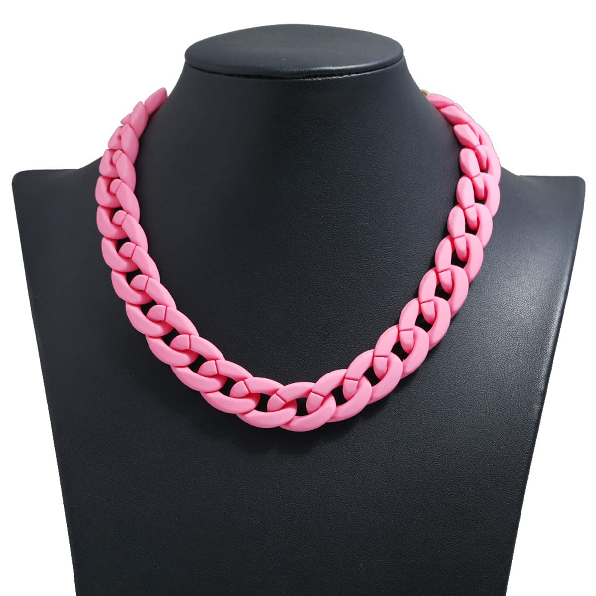 Stylish Multicolor Acrylic Figaro Chain Necklace - Chunky Cuban Link Resin Jewelry for Women & Girls | Perfect for Parties, Festivals & Everyday Wear