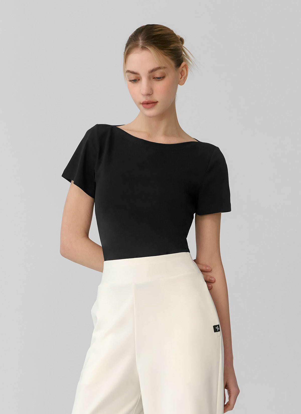 Supima Cotton Boat Neck Short Sleeve T-Shirt for Women - Soft & Breathable Summer Top - Perfect for Casual Wear, Beach Outings and Layering