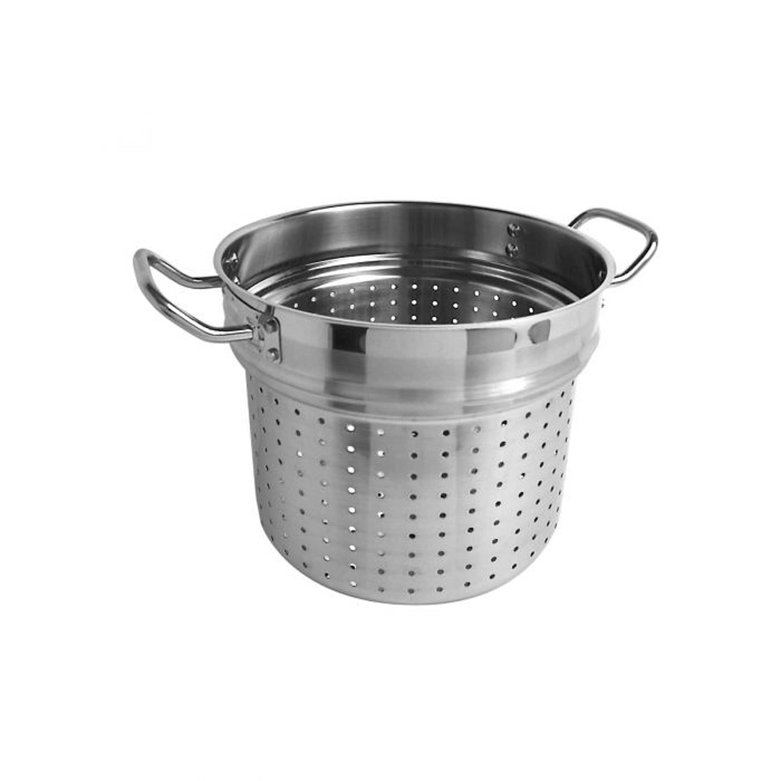 12 qt. Stainless Steel Pasta Cooker with Lid & Encapsulated Base - Multi-Purpose Cookware for Pasta, Steaming Vegetables, Asparagus | Oven & Induction Safe | Perfect for Family Dinners & Meal Prep