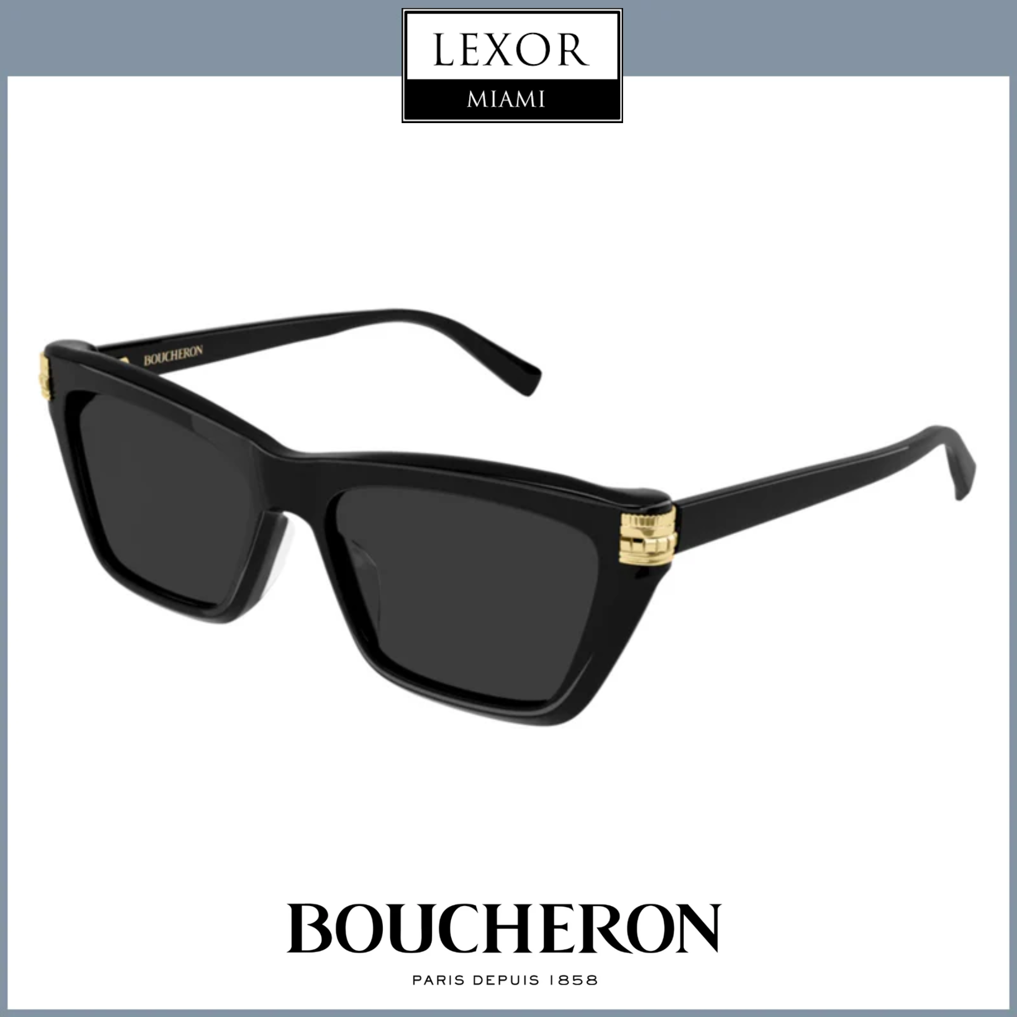 Boucheron BC0118S 001 55mm Women's Fashion Sunglasses - UV Protection, Luxury Designer Shades for Women, Perfect for Outdoor Activities, Beach & Driving