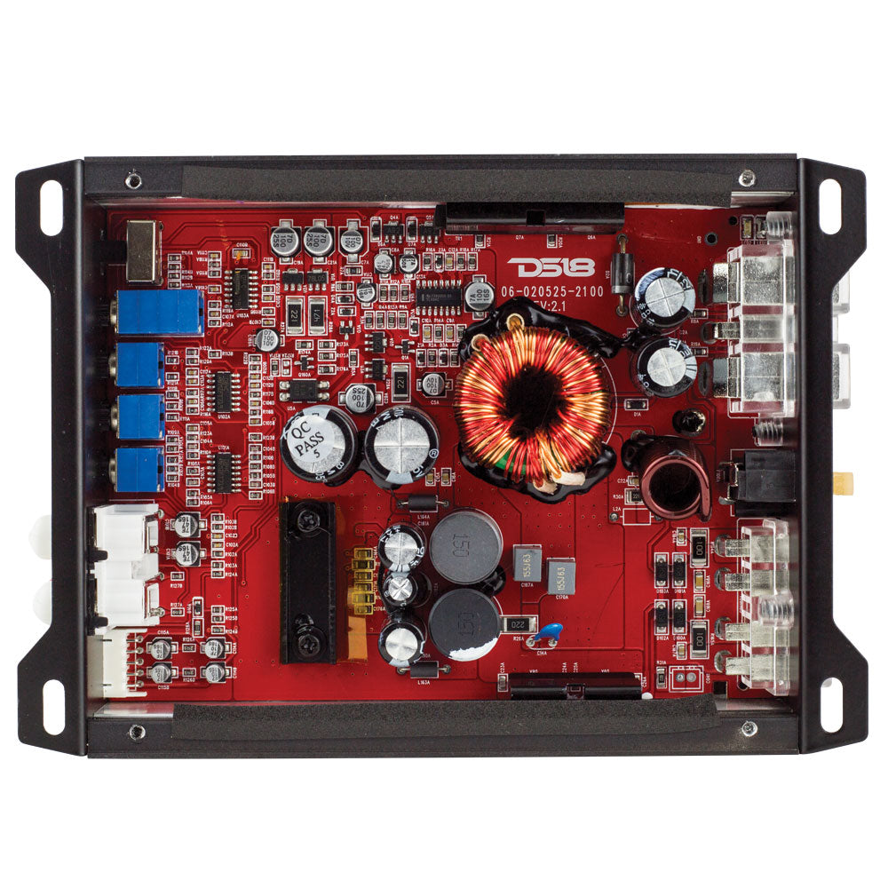 DS18 CANDY X2B Compact Full Range Class D 2 Channel Car Amplifier 800W - Powerful Car Audio System for Enhanced Music Experience in Vehicles