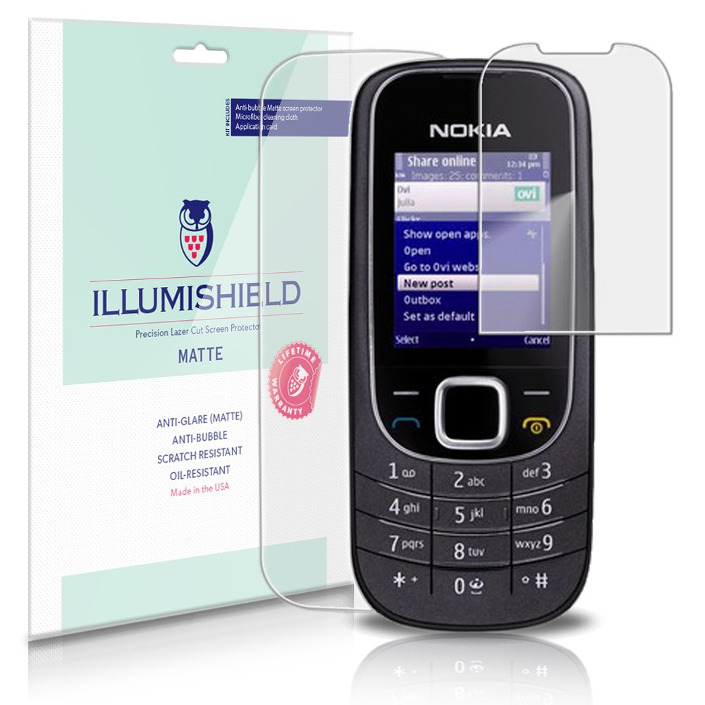iLLumiShield Matte Screen Protector for Nokia 2323 (3-Pack) - Anti-Glare, Anti-Bubble, Anti-Fingerprint PET Film - Perfect for Work, Travel & Everyday Use