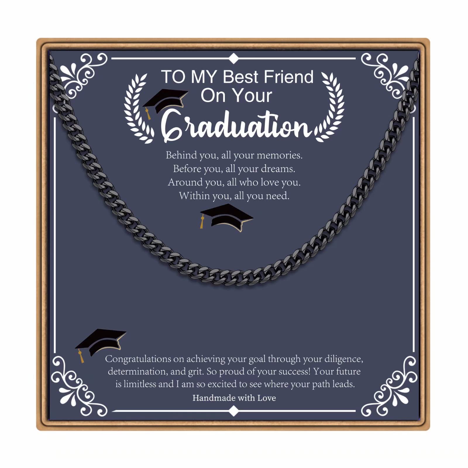 IEFLIFE Men's Chunky Cuban Link Chain Jewelry - Silver, Black, Gold Graduation Gifts for Him, Dad, Son, Grandpa - Perfect for Father's Day, Christmas & Special Occasions | Durable & Stylish Men's Necklace for Everyday Wear & Formal Events